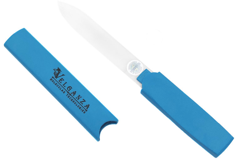 Velganza, Стеклянная пилка для ногтей 13 см, синяя