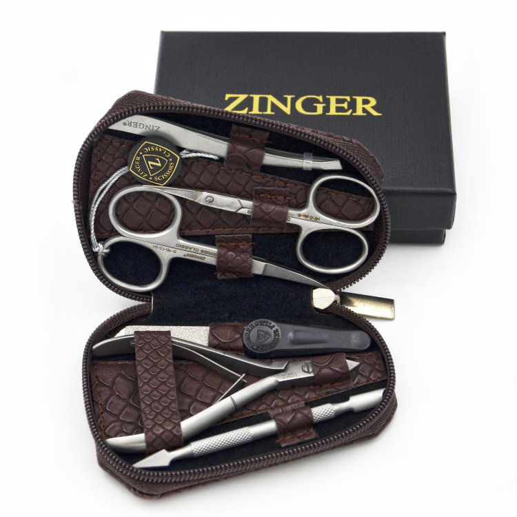 Маникюрный набор Zinger 7103 SM, на молнии, 6 предметов
