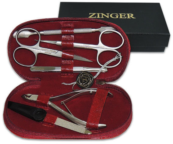 Маникюрный набор Zinger 7104 SM, 6 предметов, на молнии