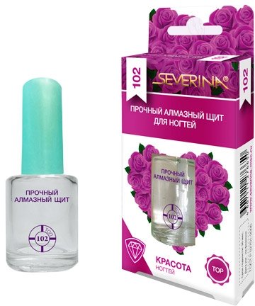 Severina, №102 Прочный алмазный щит для ногтей, 11 мл.