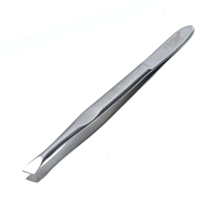 Пинцет Zinger B-166-D(FD)-SH скошенный, с выемкой для пальцев, с ручной заточкой