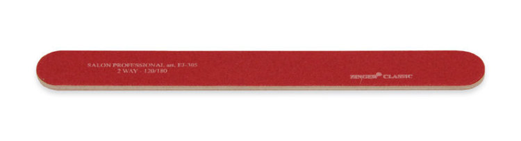 Пилка Zinger EJ-305, 120-180, малиновая с блестками