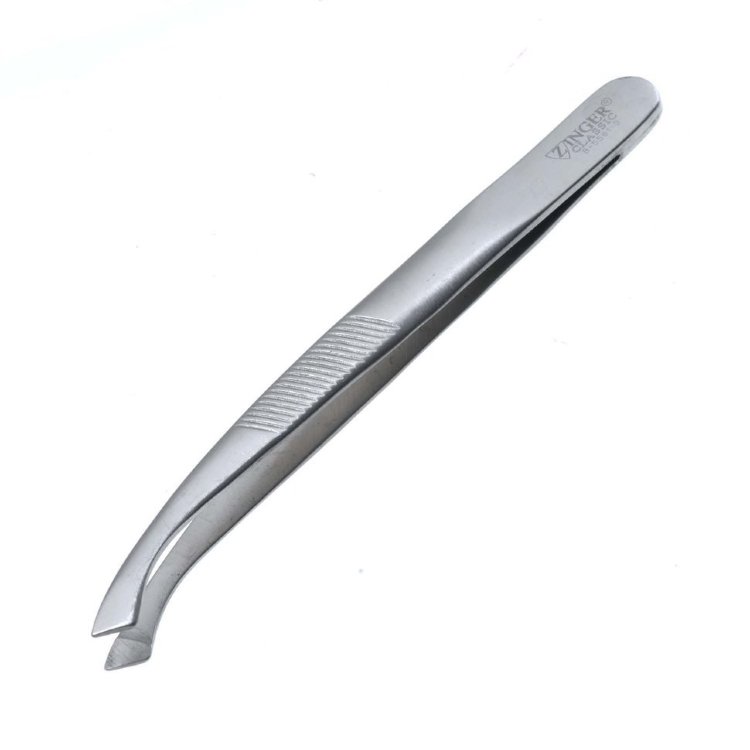 Пинцет Zinger B-5561-D, изогнутый скошенный