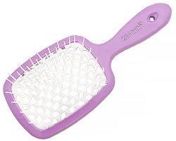 Расческа массажная продувная Zinger 8586 LK (mda-436) сиреневая/белая
