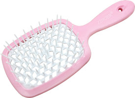 Расческа массажная продувная Zinger 8586 LK (mda-439) розовая/белая
