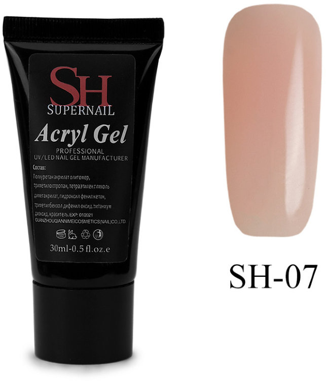 SH Super Nail, Acryl Gel №07, 30 мл