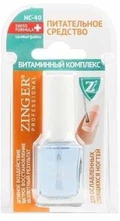 Средство для восстановления ослабленных и слоящихся ногтей Zinger (NC-40), 12 мл