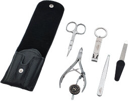 Маникюрный набор Zinger MS-ZM-12, 5 предметов, серебристый/черный