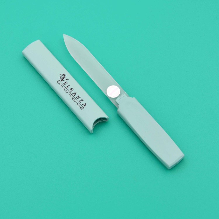 Velganza, Стеклянная пилка для ногтей 13 см, бирюзовая